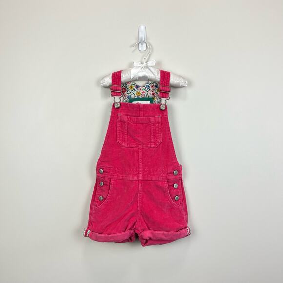 Mini Boden Girls Pink Corduroy Short Overalls 2-3 Years - Picture 1 of 5